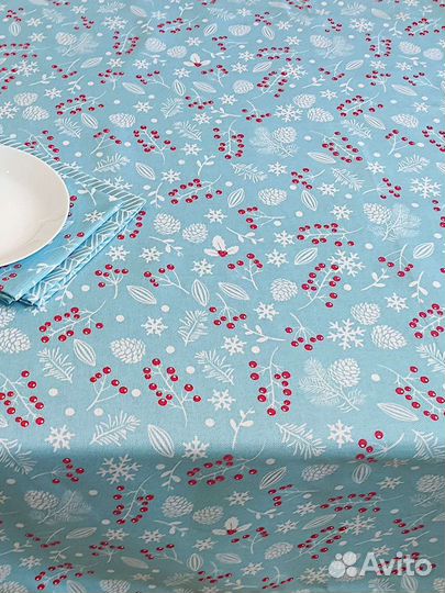 Скатерть хлопок Новогодняя 145х145см