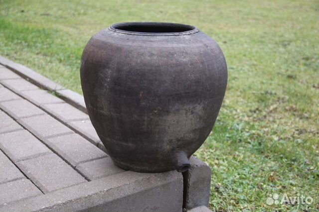 Горшок большой глиняный старинный 19 век Посуда №3