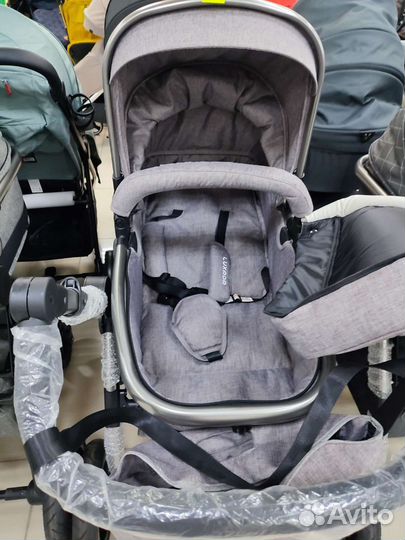 Коляска Luxmom 600 G Lux 3в 1, коричневый