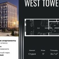 Апартаменты-студия, 34,7 м², 17/21 эт.