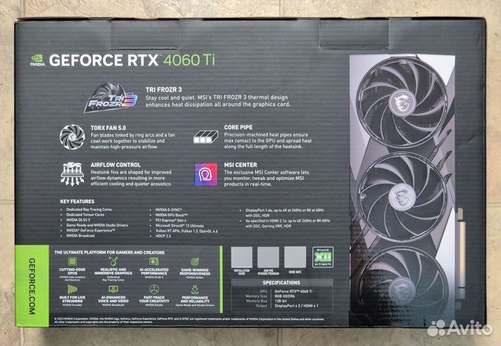 MSI RTX 4060 Ti Gaming X Slim 8G (Новая, гарантия)
