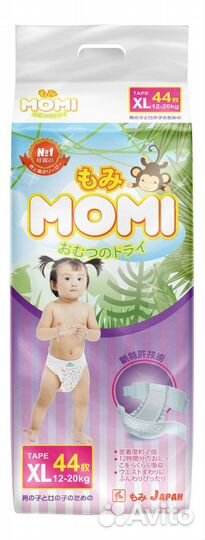 Подгузники momi XL (12-20кг) 44шт