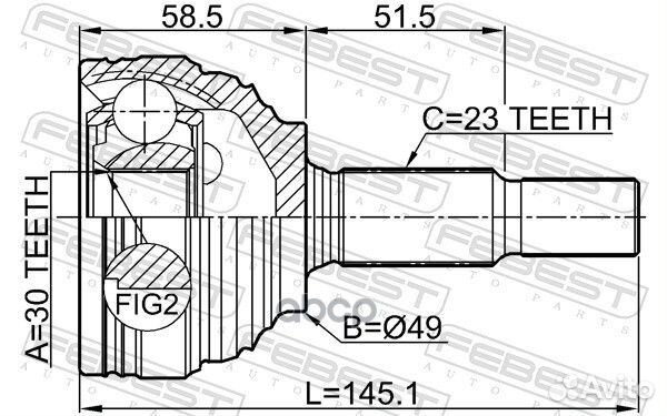 ШРУС наружный 30X49X23 nissan almera G15RA 2012