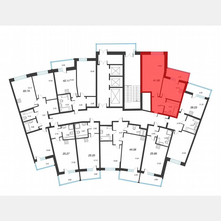 1-к. квартира, 43,5 м², 11/22 эт.
