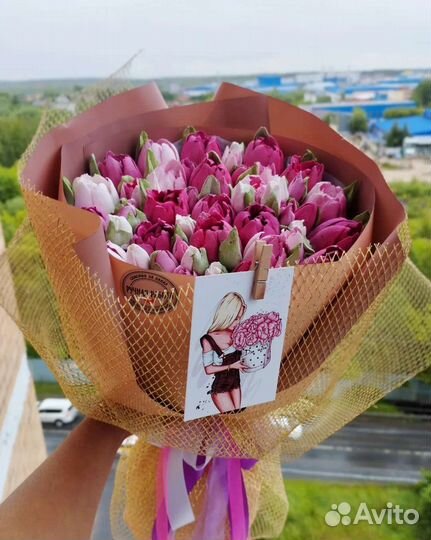 Букеты и коробочки из зефирных тюльпанов