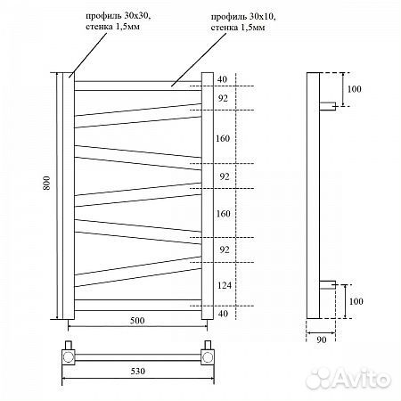 Полотенцесушитель водяной Point Феникс PN15158B П