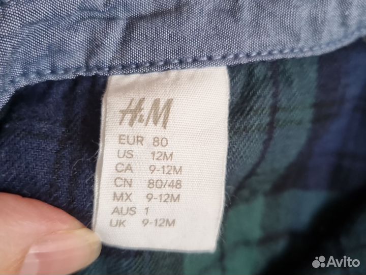 Рубашка клетчатая H&M 80