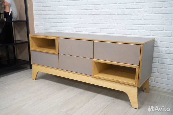 Тумба под телевизор серая