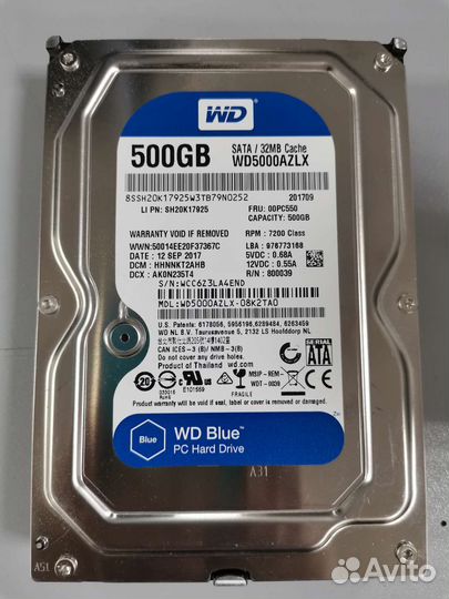 Жесткий диск WesternDigital 500 Gb SATA