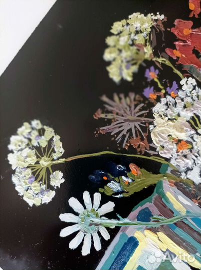 Картина с цветами. Масло 30*27