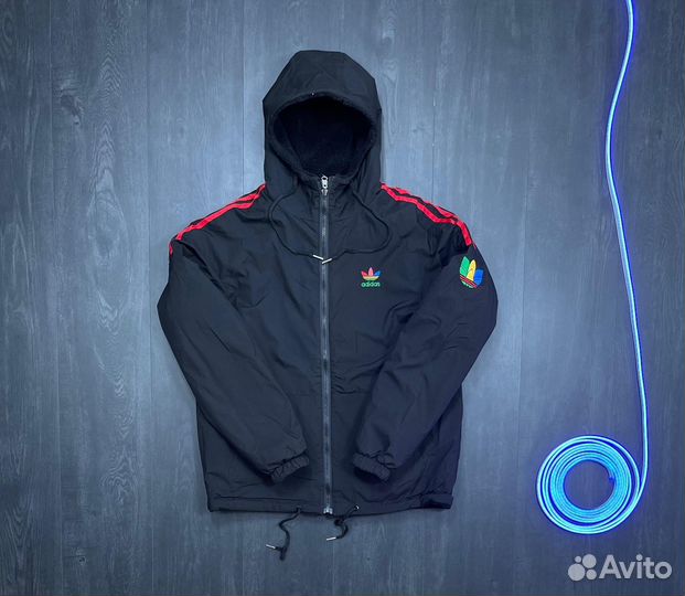 Куртка Adidas барашка двухсторонняя ретро 2024