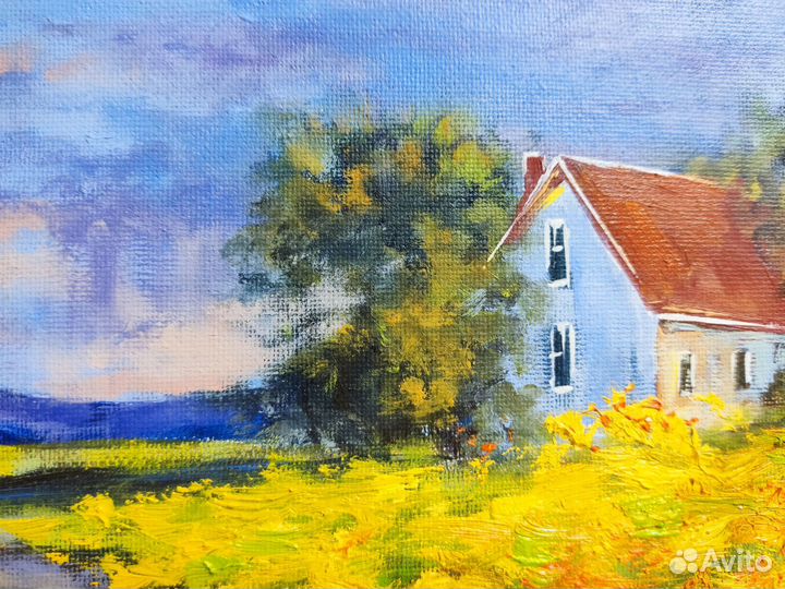 После дождя, картина маслом на холсте