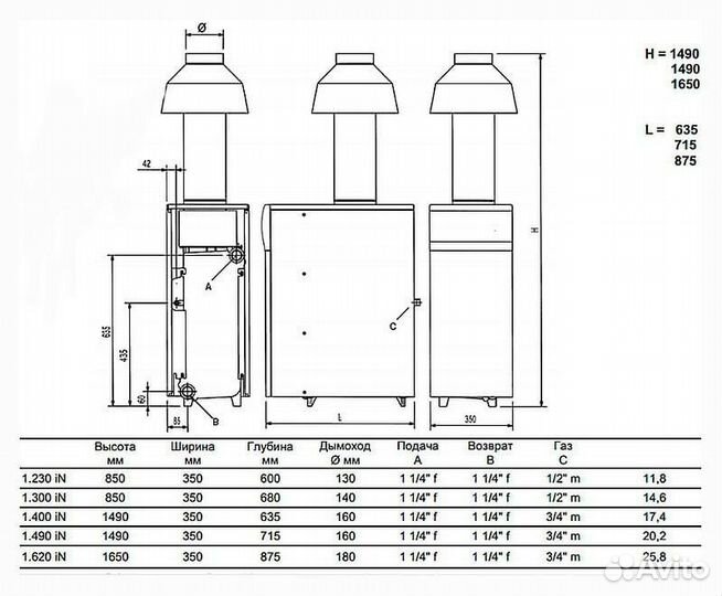 Котел baxi slim 1.400 iN напольный газовый 1-к