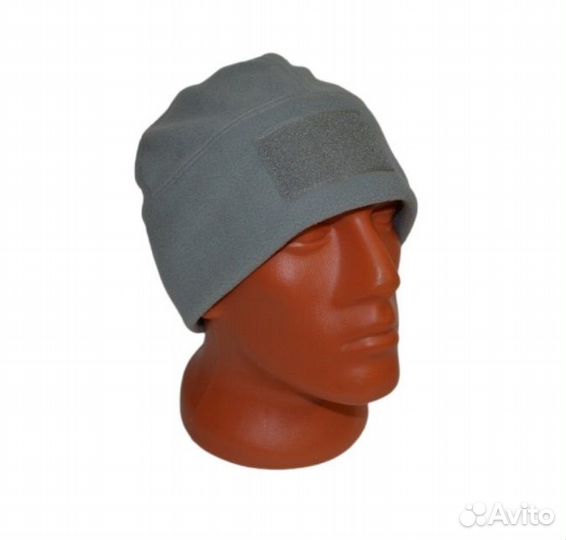 Шапка флисовая (велкро) серый втс