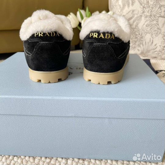 Кеды чёрные замшевые Prada 36-41 зима