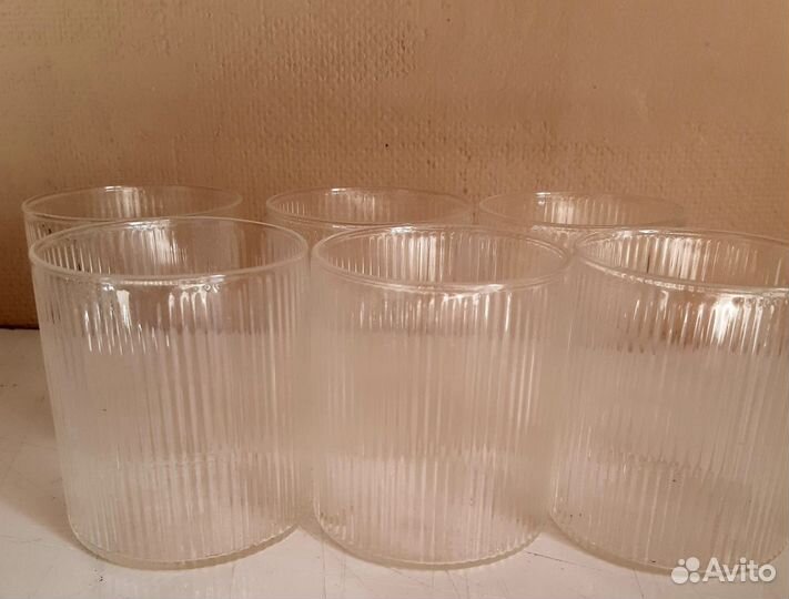 Набор современных стеклянных стаканов 11 шт