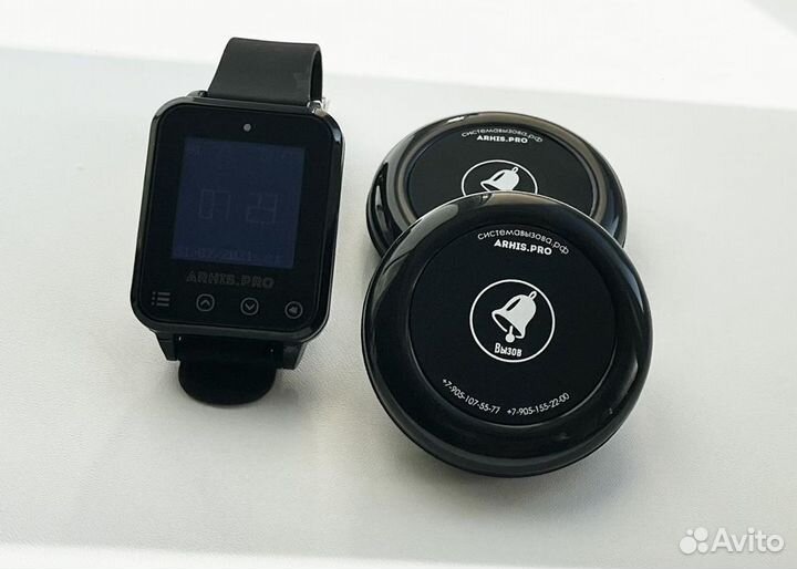 Кнопка вызова официанта/персонала/сотрудника и час