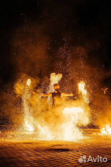 Фаер шоу. Тяжелый дым. Холодные фонтаны