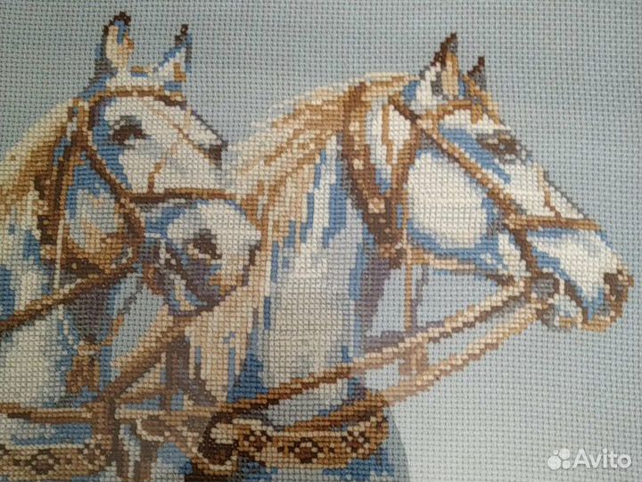 Вышитая картина Лошади