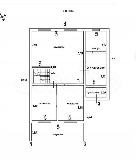 Коттедж 122,8 м² на участке 7,8 сот.