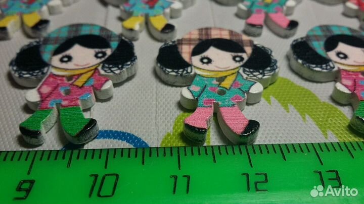 Пуговицы деревянные Девочки