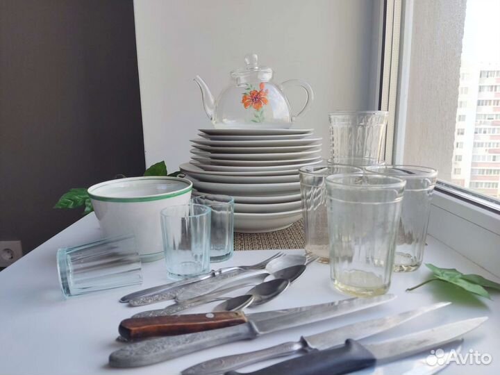 Посуда СССР чашки тарелки гранёные стаканы стопки