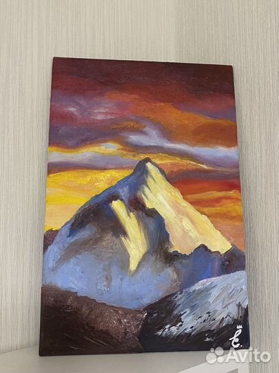 Картина маслом на холсте горный пейзаж