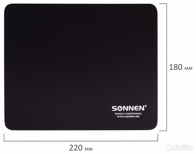 Коврик для мыши Black резина+ткань 22*18*0.3см