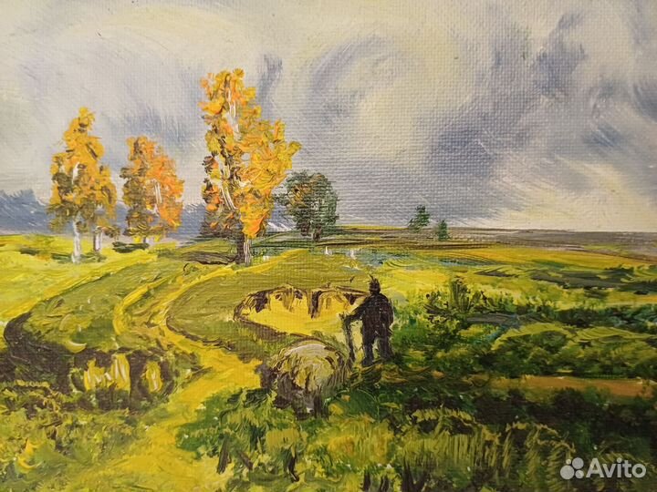 Перед грозой, картина маслом на холсте,21х15