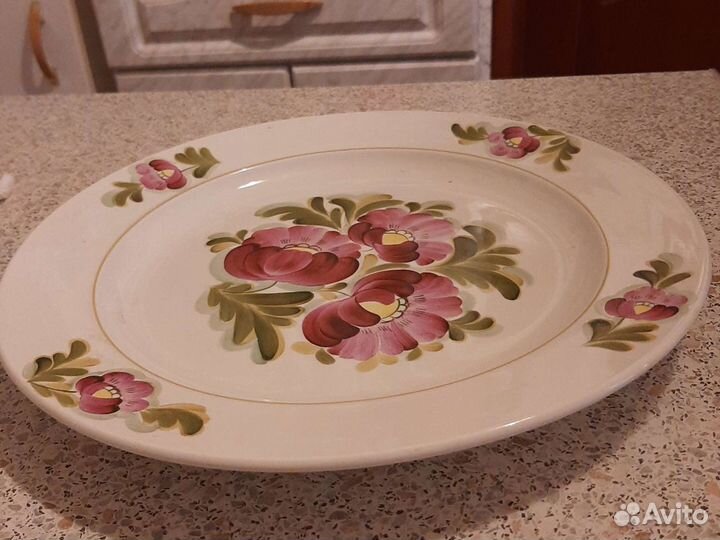 Блюдо Красные Маки фарфор зик СССР