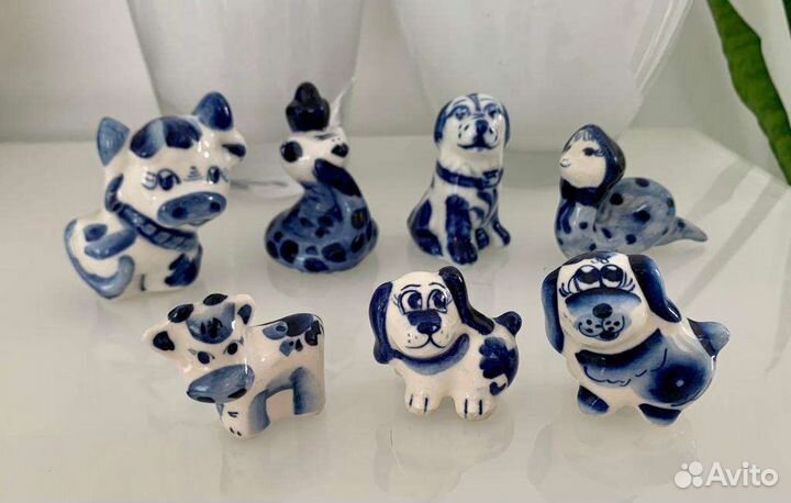 Статуэтки/сувениры гжель. Лот из 8 шт