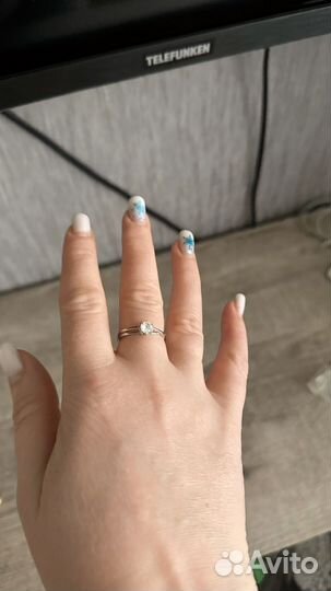 Кольцо серебряное размер 17,5