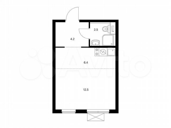 Квартира-студия, 25,6 м², 23/33 эт.