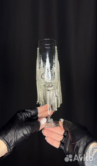 Бокал для шампанского со стразами