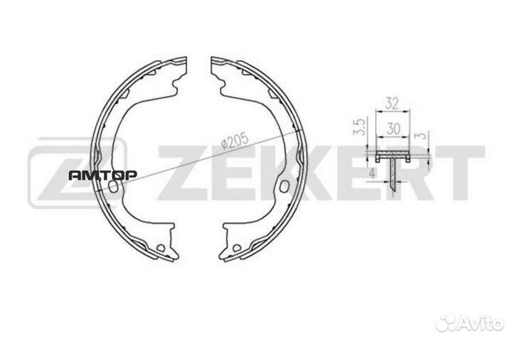 Zekkert BK4360 BK-4360 zekkert Колодки торм. бараб