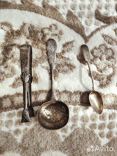 Щипцы для сахара,серебряная чайная ложка