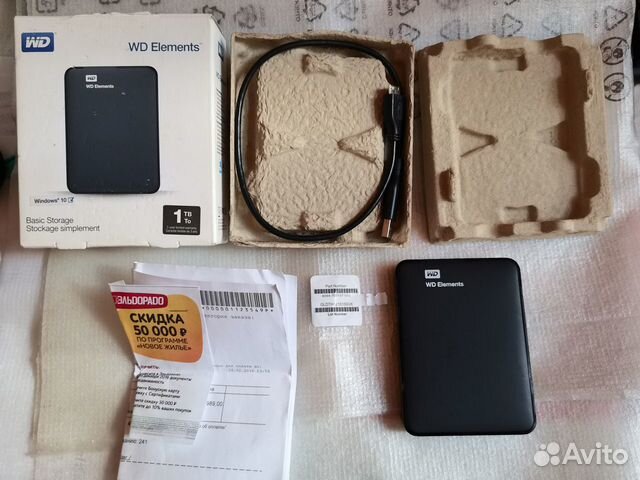 Переносной жёсткий диск 1 тб WD