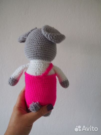 Вязаный заяц амигуруми мягкая игрушка