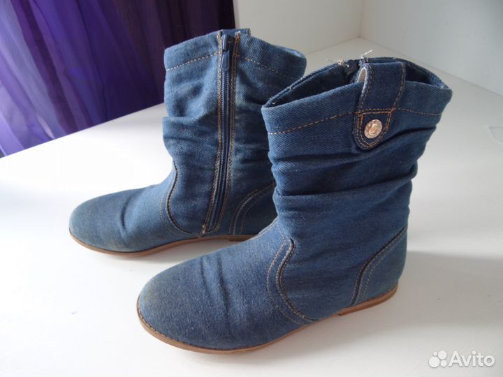 Сапоги джинсовые