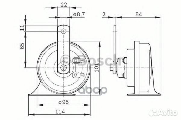 Звуковой сигнал комплект 0986AH0503 Bosch