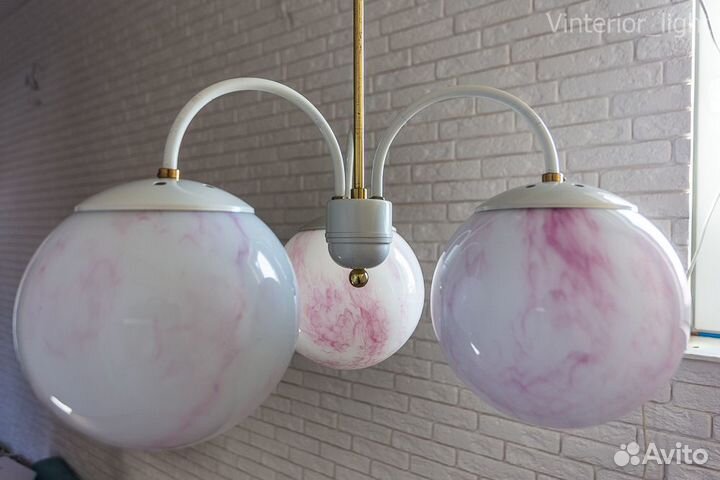 Винтажная белоснежная люстра Kamenicky Senov, 1970