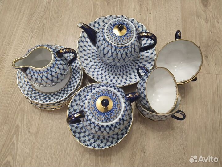 Чайный сервиз лфз кобальтовая сетка