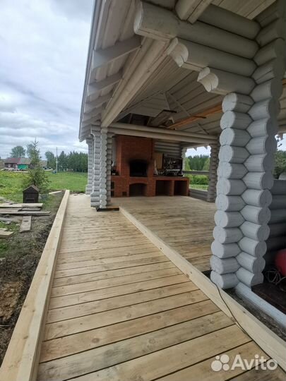 Оцилиндрованное бревно, срубы бань