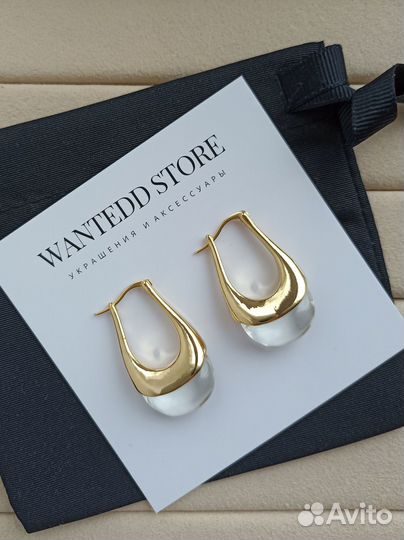 Серьги прозрачные капли