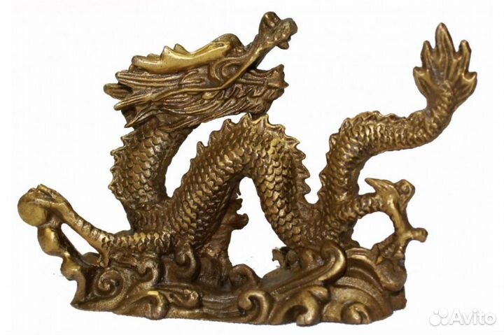 Дракон с Жемчужиной Статуэтка из Бронзы RU*715