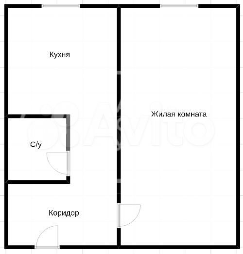 1-к. квартира, 30,2 м², 1/5 эт.