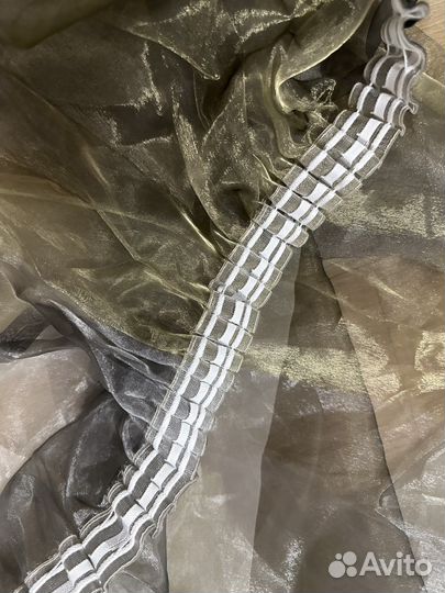 Тюль в широкую полоску с утяжелителем по низу