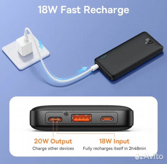Аккумулятор Power bank Baseus Airpow 20w 10000mAh