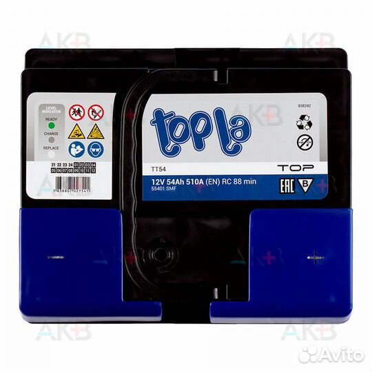 Аккумулятор автомобильный Topla Top 54R (510A 207x