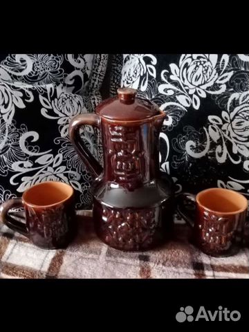 Кувшин + 2 кружки керамический